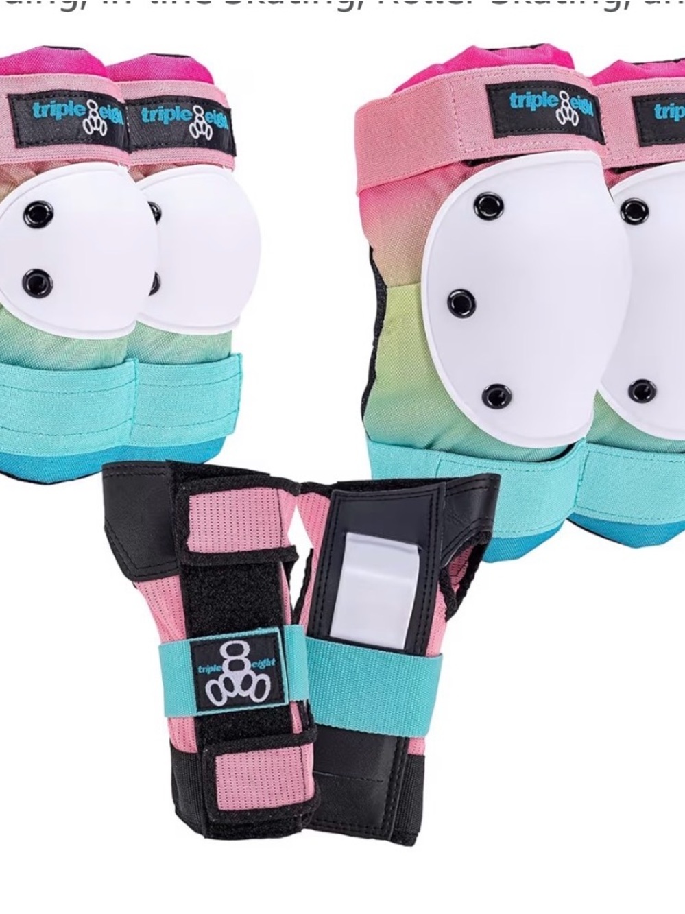 Women’s  Protective Wrist Guards & Knee Elbow Pads - Pink, Teal & Gradient